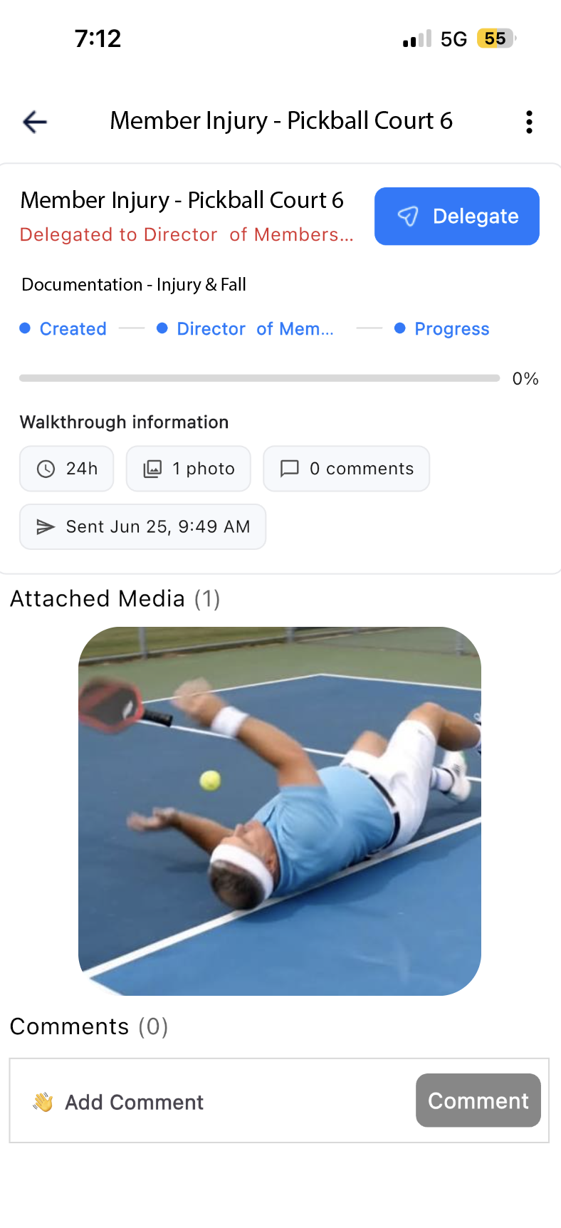 Incident management screenshot
