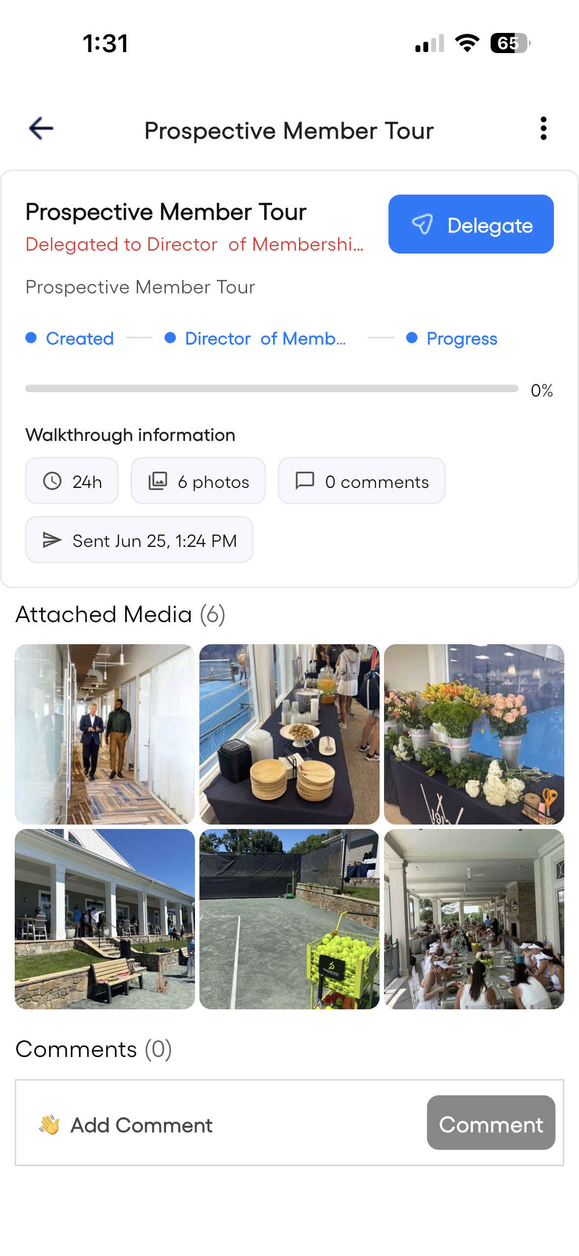 Tours and sharing screenshot